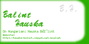 balint hauska business card